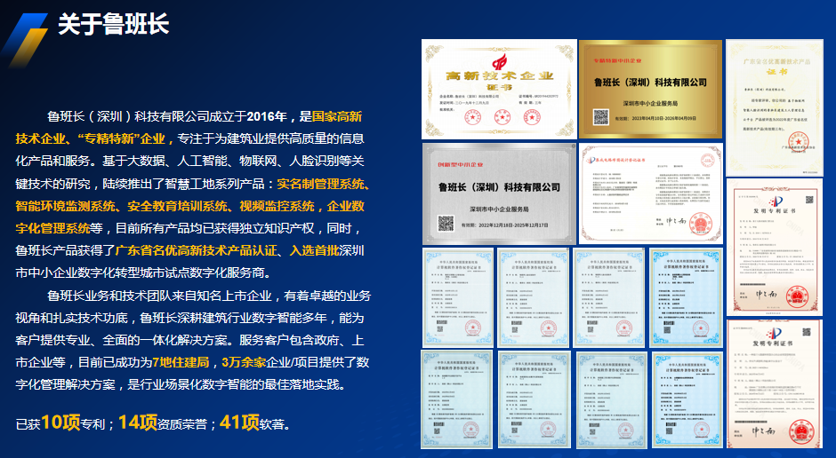 魯班長是建筑工地實名制管理領域的知名品牌